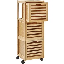 Beliani Shawnee Badezimmerschrank 32 x 90 x 30 cm Braun/Bronze