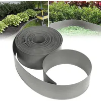 ACXIN Rasenkante Kunststoff Mähkante Anthrazit 10m, Rolle Beetumrandungen für Wege, Begrenzungen, Kieswege, Beeteinfassung aus 100% PP-Kunststoff (120 x 2 mm, Grau)
