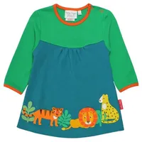 Toby Tiger Kleid mit Raubkatzen Applikation in grün |