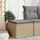 vidaXL Gartenhocker mit Kissen, Beige 55x55x37 cm Poly Rattan