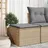 vidaXL Gartenhocker mit Kissen, Beige 55x55x37 cm Poly Rattan