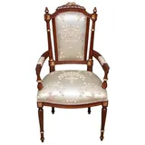 Casa Padrino Esszimmerstuhl Barock cremefarben/braun/gold