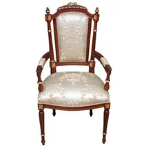 Casa Padrino Esszimmerstuhl Barock cremefarben/braun/gold
