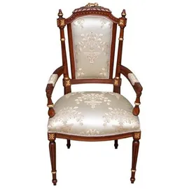 Casa Padrino Esszimmerstuhl Barock cremefarben/braun/gold