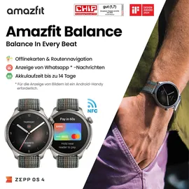 Amazfit Balance sunset grey Nylonarmband grau