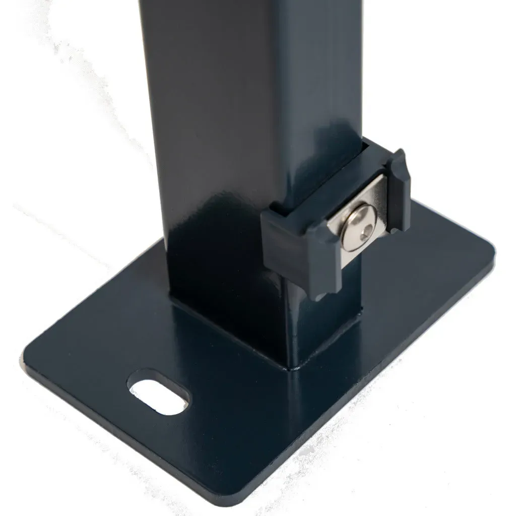 Zaunpfahl Standard mit angeschweißter Dübelplatte und Punkthalter für Doppelstabmatten -  1230 / 1280 / verzinkt, anthrazit beschichtet