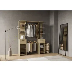 Vorhang-Schrank DEMEYERE GROUP "Gary", kronberg, schwarz, B:159,8cm H:200,3cm T:49,5cm, Spanplatte, Schränke, platzsparendes Design