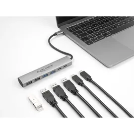 DeLock 6 USB-Ports mit 4 x USB Hub USB-C® auf 2x A, 2x C, 2x 2.0 A, 15 cm