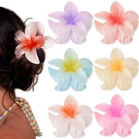 ZSPERKLA 6 Stück Blumen Haarklammer für Dickes Dünnes Haar, rutschfeste Acryl Haarspangen Große Haarklammern für Frauen Mädchen Haarstyling Zubehör