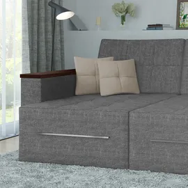 VitaliSpa Sofa Form Ecksofa mit Schlaffunktion 240 cm Grau