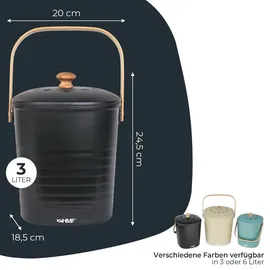 HMF Nachhaltiger Biomülleimer 3780 3 l Schwarz