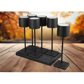Trio Akku-Tischleuchte Kunststoff 42,6x40x26 cm 6-teilig schwarz