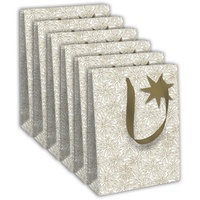 Clairefontaine 6x Geschenktasche 26,5x14x33cm Weihnachten/Sand Gold X-32826-2C