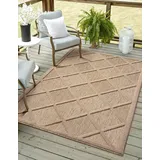 Myflair Teppich "Amara, LAGERRÄUMUNG", beige, B:100cm H:8mm L:160cm, Polypropylen, MYFLAIR MÖBEL & ACCESSOIRES, Teppiche, Teppich, Uni Farben, Hoch-Tief Effekt, Outdoor geeignet, Balkon, Terrasse