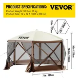 Pop-up Camping-Pavillon 12x12 / 10x10, wasserdicht, Überdachung