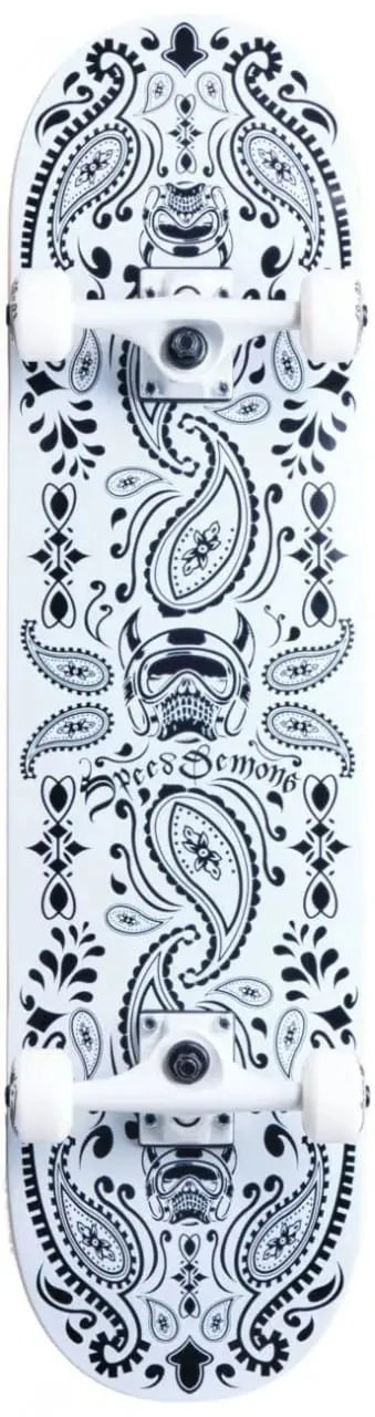 Speed Demons Bandana Skateboard Komplettboard weiß  8"  