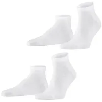 Falke KGaA FALKE Herren Sneaker Socken mit geripptem Abschluss im 2er-Pack, Weiss, 47-50