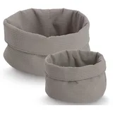 Zeller Aufbewahrungskorb Waffelpiqué 2-tlg. 20 x 20 x 12 cm grau