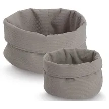 Zeller Aufbewahrungskorb Waffelpiqué 2-tlg. 20 x 20 x 12 cm grau
