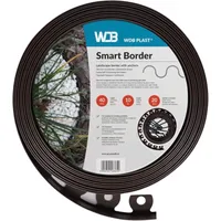 WDB Flexible Rasenkante aus Kunststoff - 20m Lang 4cm Hoch - mit 40 Befestigungsnägel - Braun