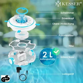 Kesser Poolroboter Aqua-9000 Weiß/Türkis inkl. Transporttasche