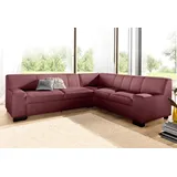 DOMO collection Ecksofa »Norma, moderne Armlehnen, zeitlos und elegant, L-Form«, wahlweise mit Bettfunktion rot