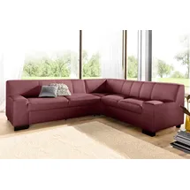 DOMO collection Ecksofa »Norma, moderne Armlehnen, zeitlos und elegant, L-Form«, wahlweise mit Bettfunktion rot