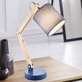 ETC Shop Tisch Leuchte Holz Gelenk Wohn Zimmer Beleuchtung Lese Beistell Lampe blau