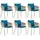Casa Padrino Luxus Gartenstuhl 50 x 45 x 73 cm blau/grau/beige mit Armlehne