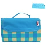 CENRONG Picknickdecke,145 x 200 cm Stranddecke Picknick-Matte wasserdichte Picknick Matte Wärmeisoliert stranddecke,für Picknick,Wandern,Camping,Strand (Blue Plaid)