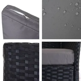 Mendler 3-2-1-1 Poly-Rattan Garten-Garnitur Halden, Lounge-Set Sitzgruppe Sofa ~ anthrazit, Kissen anthrazit
