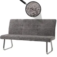 Mendler Sitzbank HWC-G55, Esszimmerbank Bank, Edelstahl gebürstet Stoff/Textil Chenille