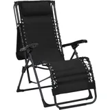 vidaXL Klappbarer Liegestuhl 200 x 65 x 90 cm Schwarz