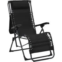 vidaXL Klappbarer Liegestuhl 200 x 65 x 90 cm Schwarz