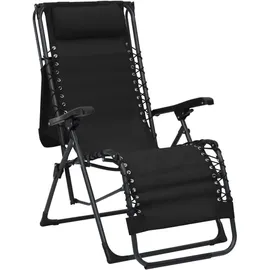 vidaXL Klappbarer Liegestuhl 200 x 65 x 90 cm Schwarz
