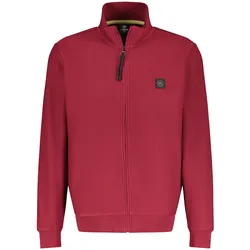 Sweatjacke LERROS "LERROS Sweatjacke in Strukturqualität", Herren, Gr. S, rot (deep garnet rot), 100% Baumwolle, Sweatjacken