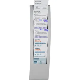 Kerkmann Wandprospekthalter Vario alu DIN A4 6 Fächern 31,0 x 10,0 x 102,0 cm, 1 St.