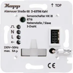 Kopp 871600010 Unterputz-Leistungsteil, Nebenstelle für Dimmer und Schaltungen, 3-Draht Anschluß
