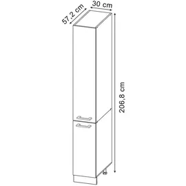 Vicco Hochschrank, Schwarz Hochglanz, 30 cm,