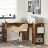 VidaXL Brauner Eckschreibtisch Alte Holzoptik MDF Mittel
