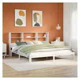 vidaXL Massivholzbett 180 x 200 cm Weiß