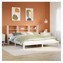 vidaXL Massivholzbett 180 x 200 cm Weiß