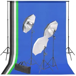 Fotostudio Set mit Hintergrund und Lampen-Set