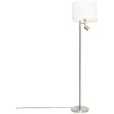 Qazqa LED Leselampe Jelena, ohne Leuchtmittel, Warmweiß, QAZQA Lese­leuchte, e27, Stahl, Stahl, Modern