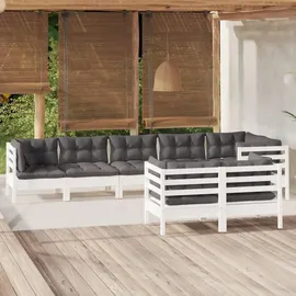 vidaXL Garten-Lounge-Set 8-tlg. weiß