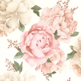 Rasch Textil Papiertapete mit großen Blumen 10,05 m x 0,53 m 278705 rosa