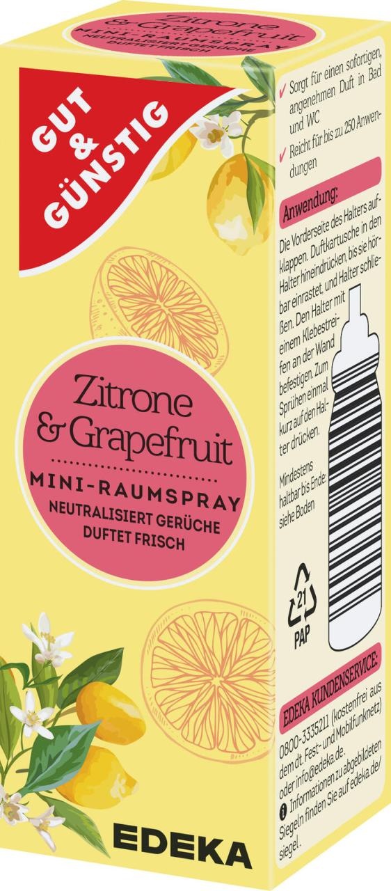 GUT&GÜNSTIG Raumduft-Nachfüller Zitrone & Grapefruit 25,0 ml