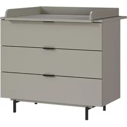 Wickelkommode GERMANIA "Tomino", grau (steingrau, steingrau), B:105cm H:102cm T:54cm, Spanplatte, Wickelkommoden, modernes Design, B/H/T 105/100/54, Wickelfläche 85 x 75 cm