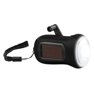 Pearl Dynamo-Taschenlampe mit Solarpanel, 3 LEDs, 0,4 Watt, 20 Lumen, Akku