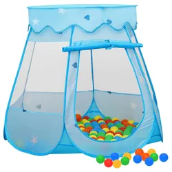 Kinder-Spielzelt mit 250 Bällen Blau 102x102x82 cm